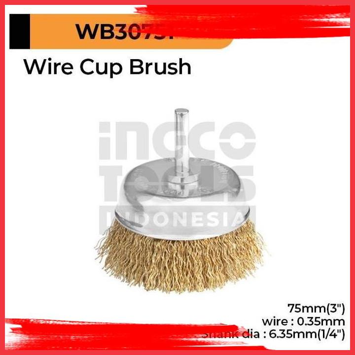 

(DTR) INGCO WB30751 WIRE CUP BRUSH SIKAT MANGKOK KUNINGAN 3 INCH CRIMPED