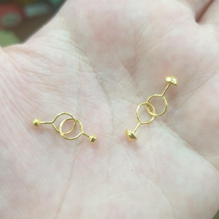 Hiasan Anting Pentol Toge Bayi Anak Emas Asli 950 24K 24 Karat 0,5Gram