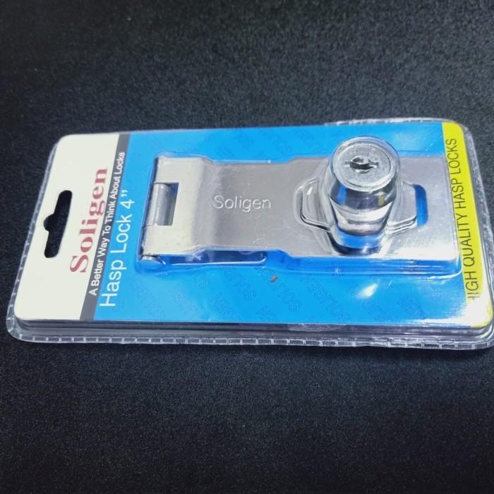Grendel Overpal Kunci Soligen 4 Inch - Hasp Lock Grendel Pintu Gembok I17