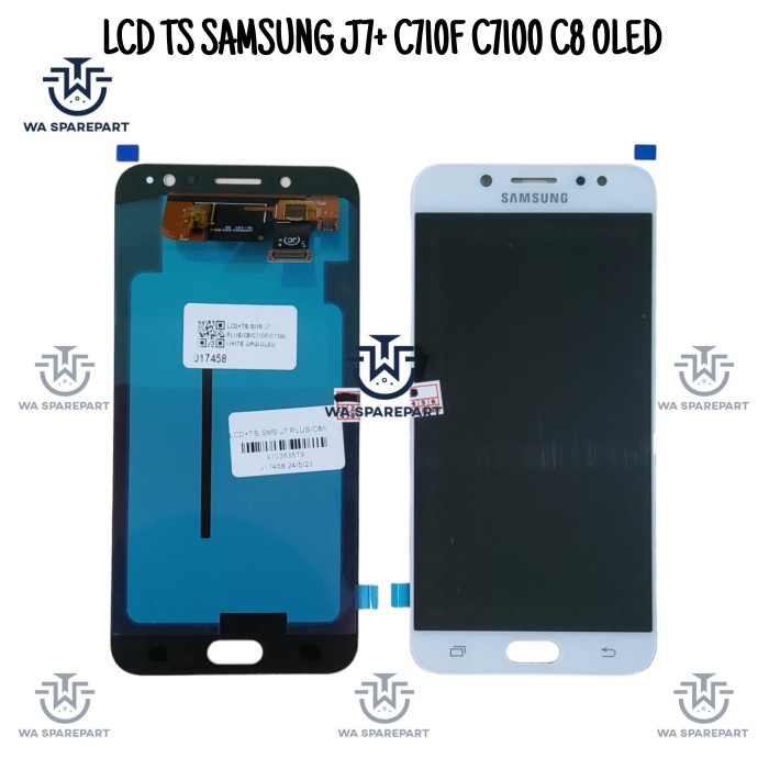 LAYAR LCD TOUCHSCREEN SAMSUNG J7+ J7 PLUS / C710F / C7100 / C8 OLED ORIGINAL - Putih, OLED ORIGINAL