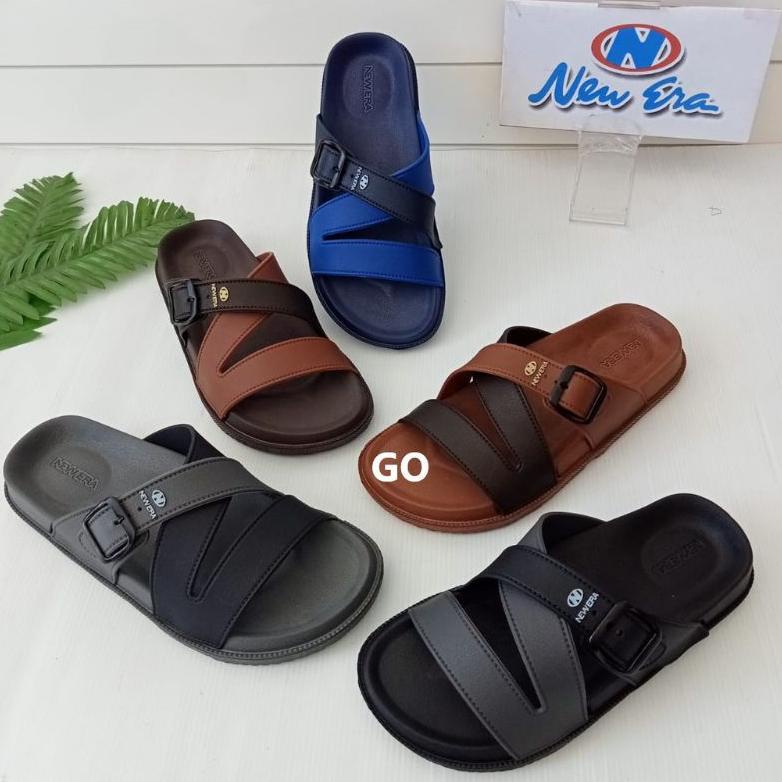 7.7 New Era Tg E 37018 Sandal Slop Pria Wanita Original Sandal Slop Pria Tali Silang Sandal Karet Pr