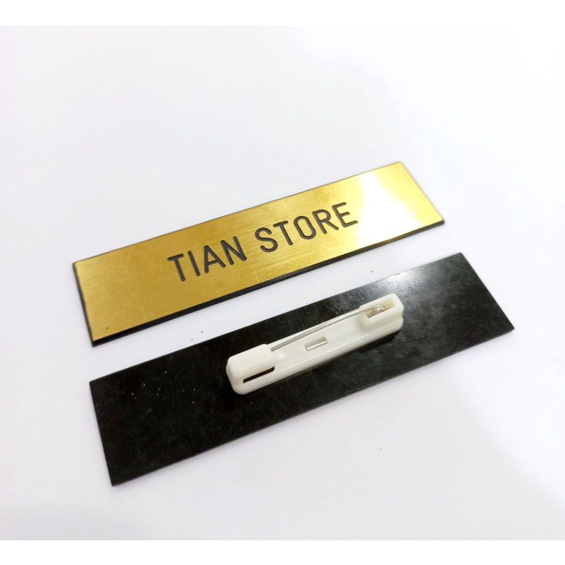 

Name tag /Papan nama gold magnet,peniti,paku