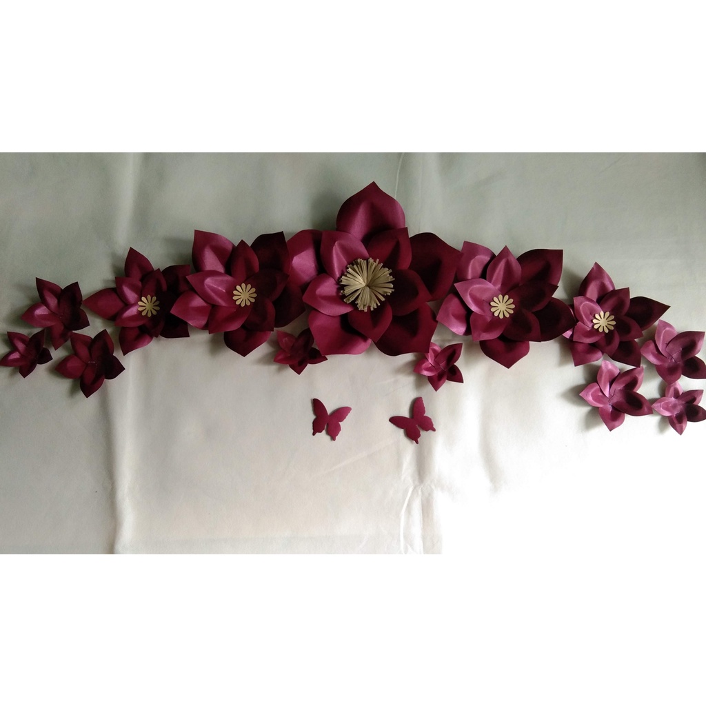 Backdrop Bunga Engagement Wedding Bunga Kertas