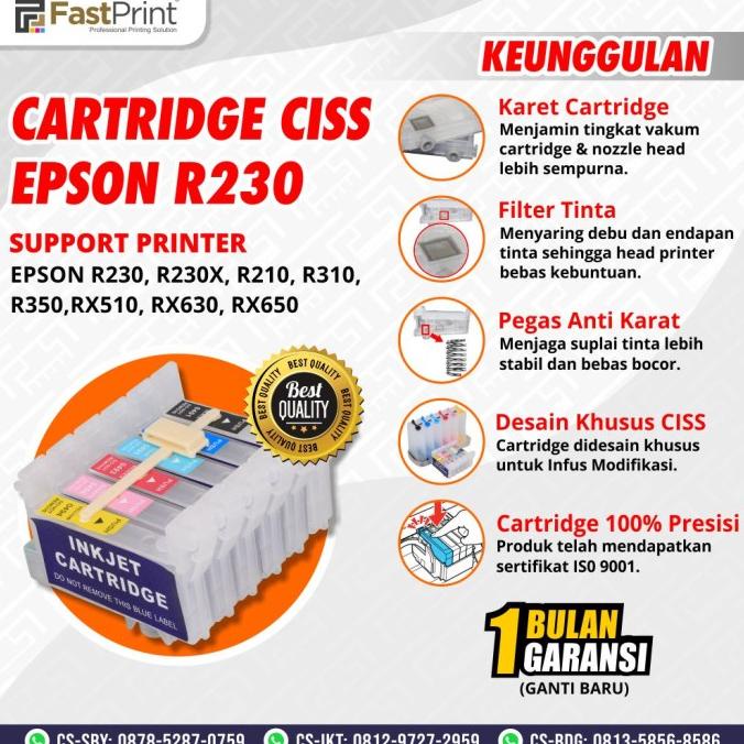 Fast Print Cartridge CISS Epson R230, R230X, R210, R310 Tanpa Chip ffs01