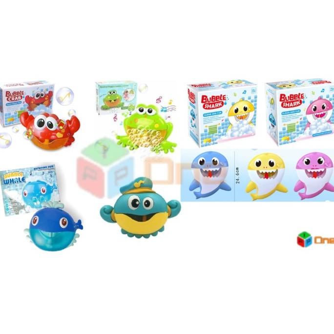 Bubble Crab Mainan Mandi Anak Busa Crab Whale Frog Buble Machine Maker