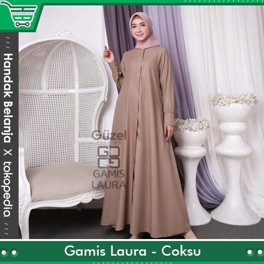 BAJU GAMIS LAURA GUZEL PREMIUM POLOS BAHAN KATUN TOYOBO ORIGINAL GUZEL