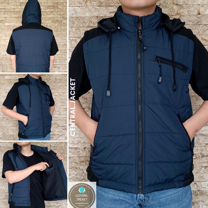 JAKET ROMPI PARASUT PRIA - VEST HOODIE - ROMPI MOTOR WINDPROOF