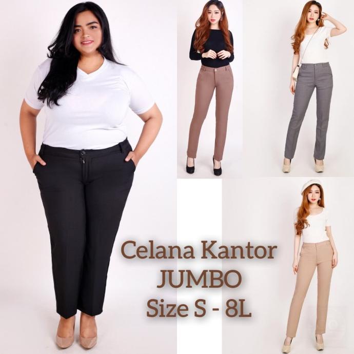 Celana Kerja Wanita JUMBO [S-8L] / Celana Kantor Wanita BIG SIZE