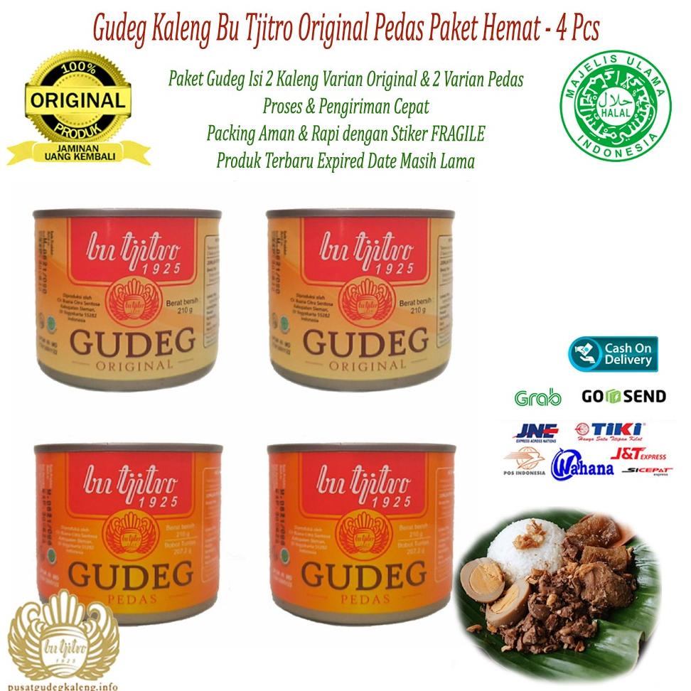 

Gudeg Kaleng Bu Tjitro Paket Original Pedas Special Promo Isi 4Pcs Best Seller