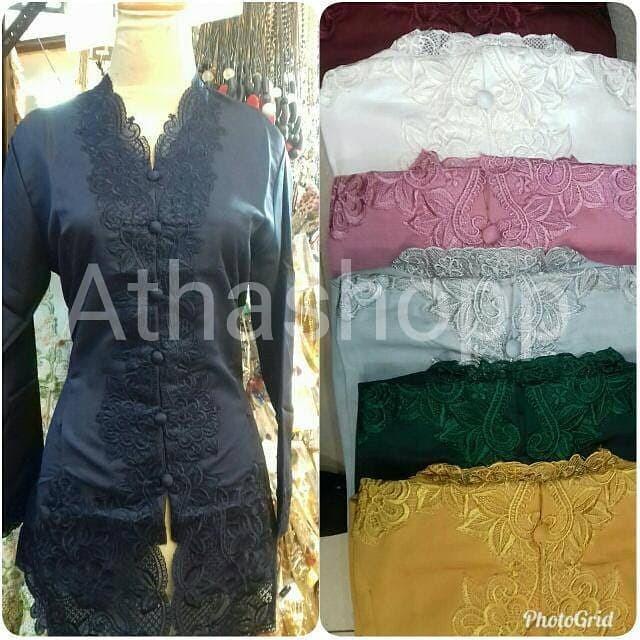 Terlaris Kebaya Modern Encim Bordir / Kartini Jumbo Big Size White Putih 5L