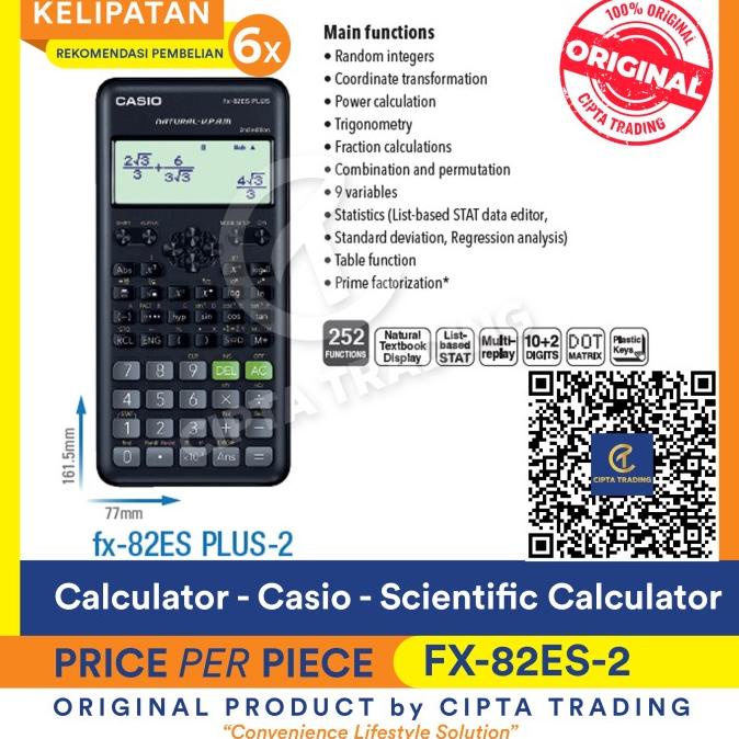 

Calculator - Casio - Scientific Calculator FX-82ES Plus