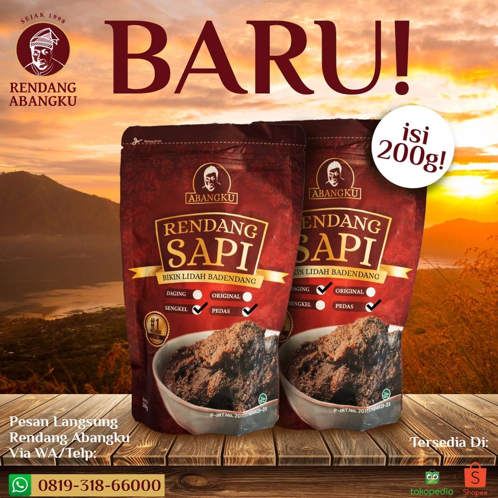 

Rendang Abangku Asli Padang - Randang SENGKEL Sapi Halal PIRT Original Spicy 200gr Best Seller