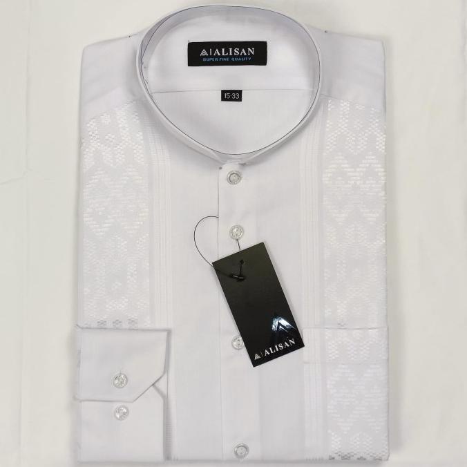 Baju Koko Alisan Reguler Fit Putih Panjang