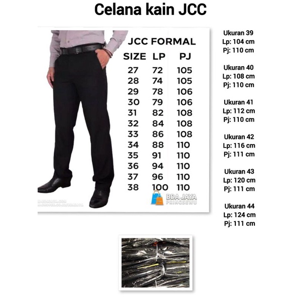 celana kain kerja pria merk JCC / celana kain reguler / celana kain murah