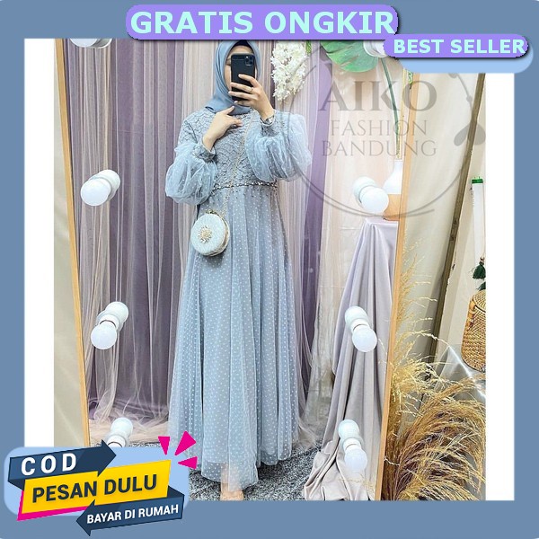 Gamis Nibras Nb B110 / Dress Muslim Nibras Terbaru 2023 Atasan Perempuan Gamis Satin Gsmis Rayon Ter