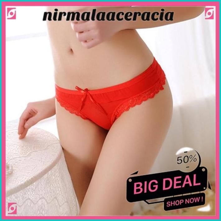 CELANA DALAM BRIEF FASHION SEXY THONG LOW WAIST TRANSPARAN G STRING  