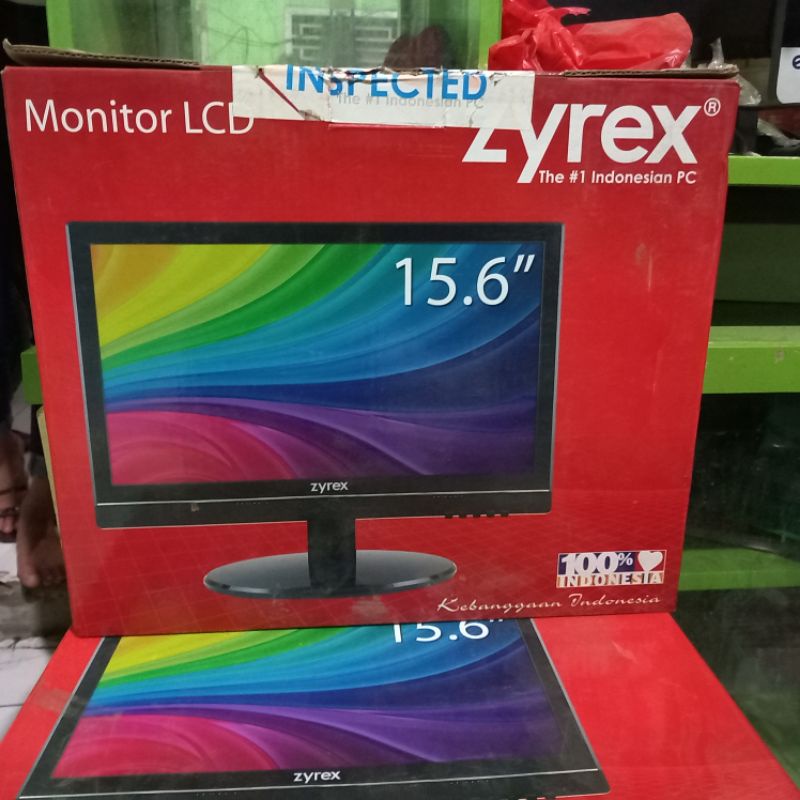 LED MONITOR PC KOMPUTER CCTV 16 INCH WIDE BARU MEREK ZYREX GARANSI