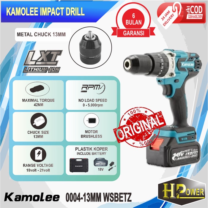 Terlaris Cordless Impact Drill - 18V - Varian Motor - Kamolee