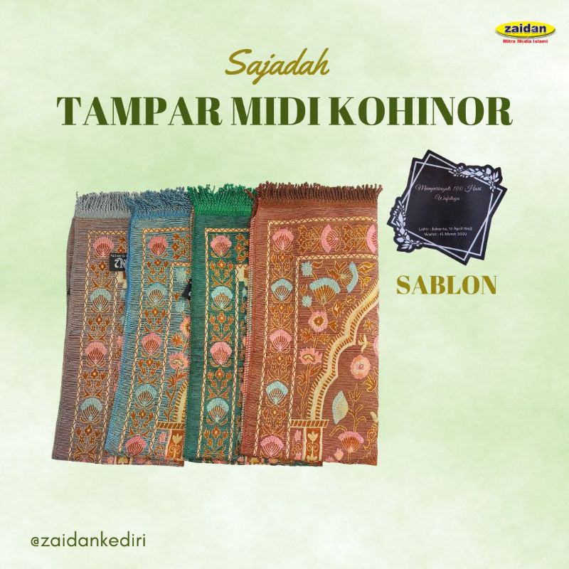 Sajadah Traveling Anti Slip Tampar Midi Kohinor Premium Grosir dan Sablon Custom