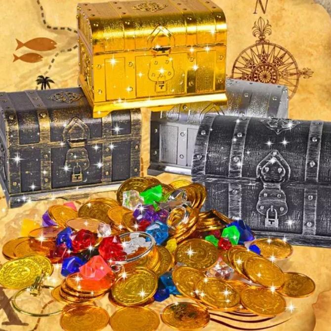 pirate treasure chest mainan harta karun bajak laut