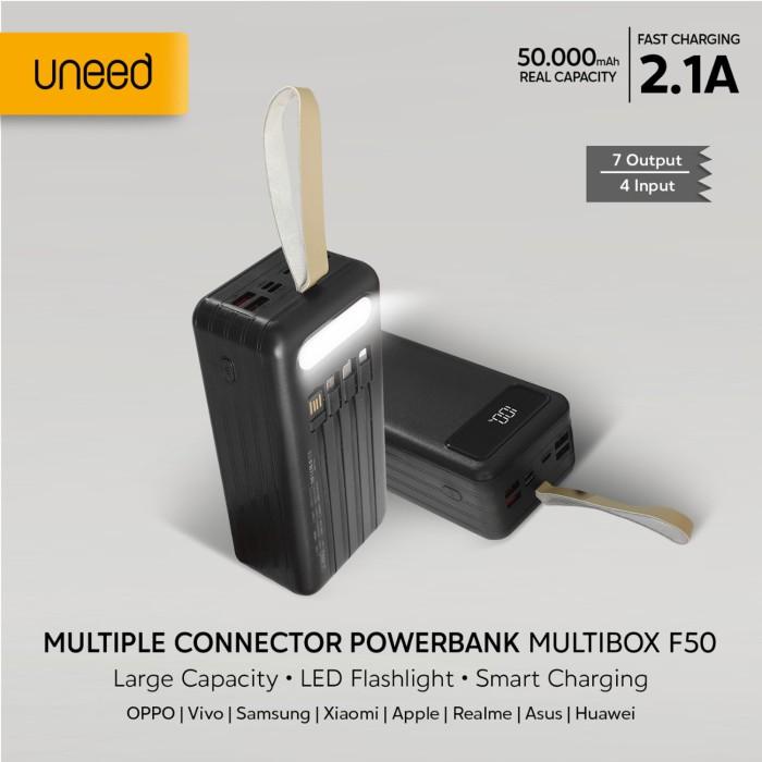 Powerbank Uneed Powerbank 50000Mah Built In Cable Fast Charging 2.1A - Upb245