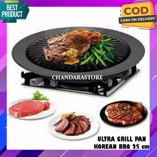 Grill Pan Quint Griddle Baking Tray Piring Keramik Panggang Gagang Grill Pan Putih(D7E7) Alat Pemang