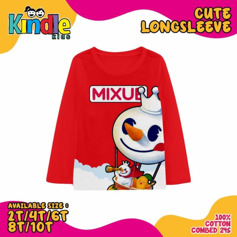 Kaos Anak Perempuan Panjang Mixue 2-10T