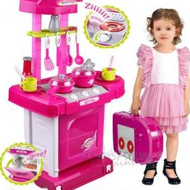 Mainan Anak Kitchen Set Koper Besar Pink / Mainan Masak-Masakan