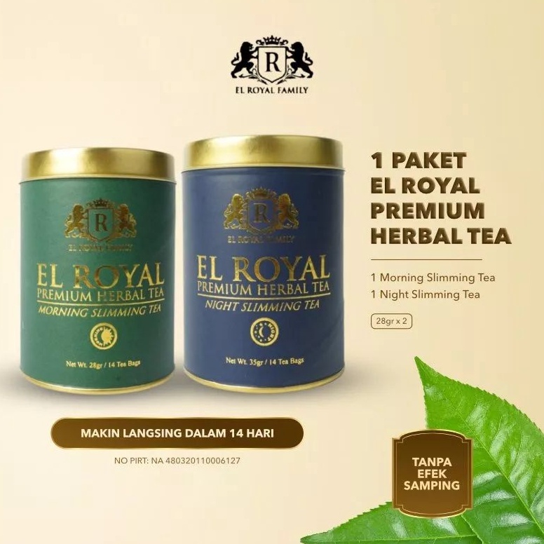 

12.12 HARGA GROSIR El Royal Premium Harbal Tea (Morning & Night) pelangsing badan penurun bb
