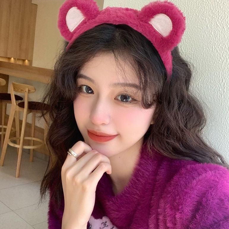 Terbaru Town shell - lotso korean fluffy head band / bando toy story empuk bulu