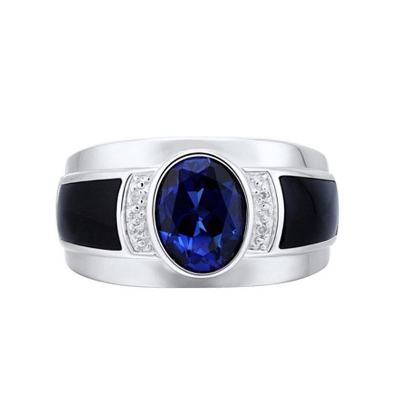 Update Cincin Pria Batu Blue Saphire Cubic Zirconia Akik Safir Biru Royal Warna Ring Perak List Hita