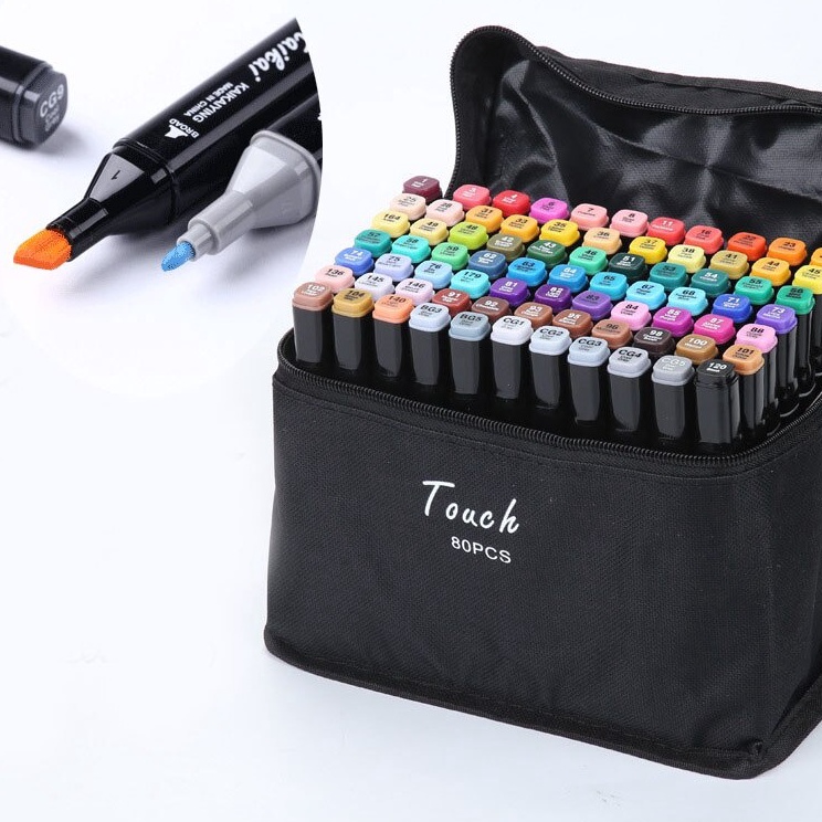 

FFK.29Jn23ι ▪ Spidol Stabilo 12-80 Warna Dual Side Fine Art Brush Pen Animation Marker Set Sketsa