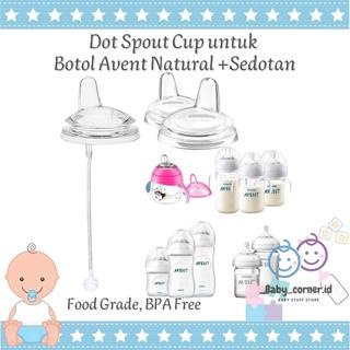 dot sippy spout silicone / nipple spout cup avent natural +straw | duckbill