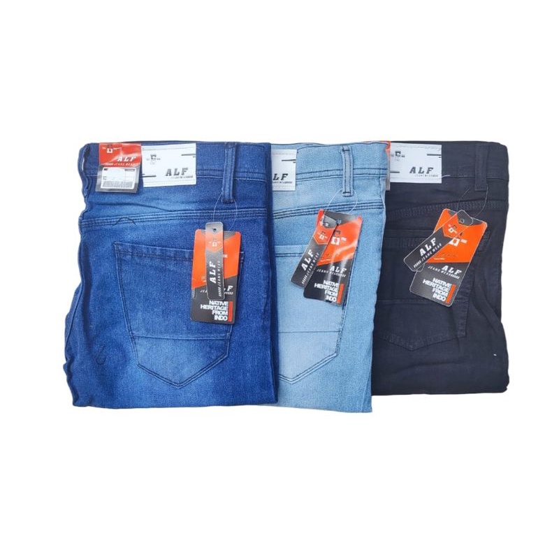 Celana Soft Jeans Pria Dewasa Bahan Premium Ukuran Standar Jumbo Import Quality 27 - 38