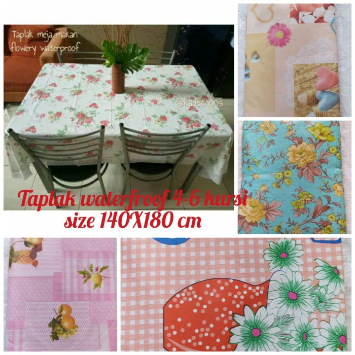 Taplak Meja Makan 4 Kursi Bulat Dan Kotak