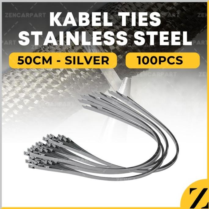 

Kabel Cable Ties Tie Besi Stainless Steel Pengikat Knalpot Klem 50 cm ---NEW READY---