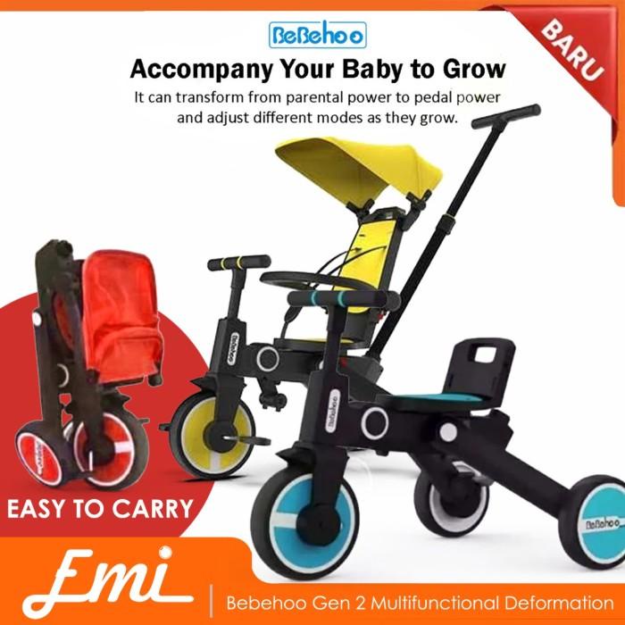 Stroller Sepeda Bebehoo 7 In 1 Baby Stroller Tricycle Bebeho (New Generation)