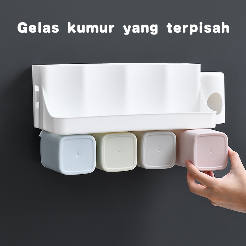 Holiven Rak Kamar Mandi Sabun Sampo Skincare Sikat Gigi Gelas