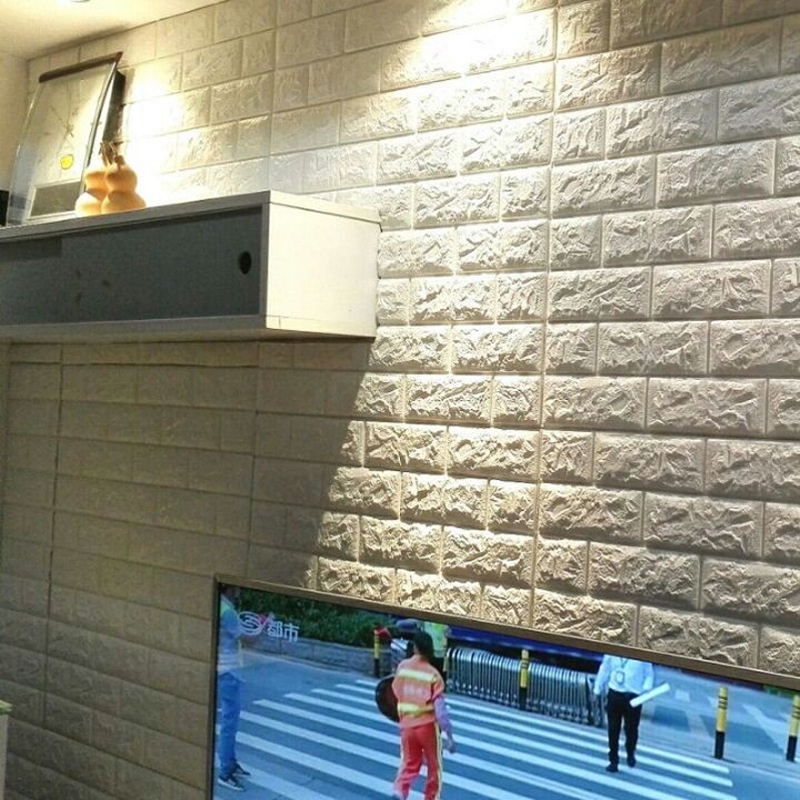 Holiven 3D wallpaper pola bata modern minimalis dinding dekorasi(ukuran: 60 × 33 cm)