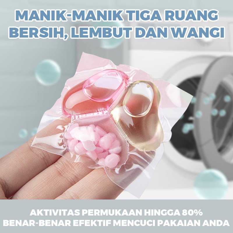 Holiven Tas manik-manik gel cuci tiga-dalam-satu, deterjen cucian multi-efek yang lembut dan anti-tungau