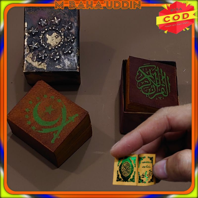 Al Qur'an stambul tinta hijau wadah kuningan antik