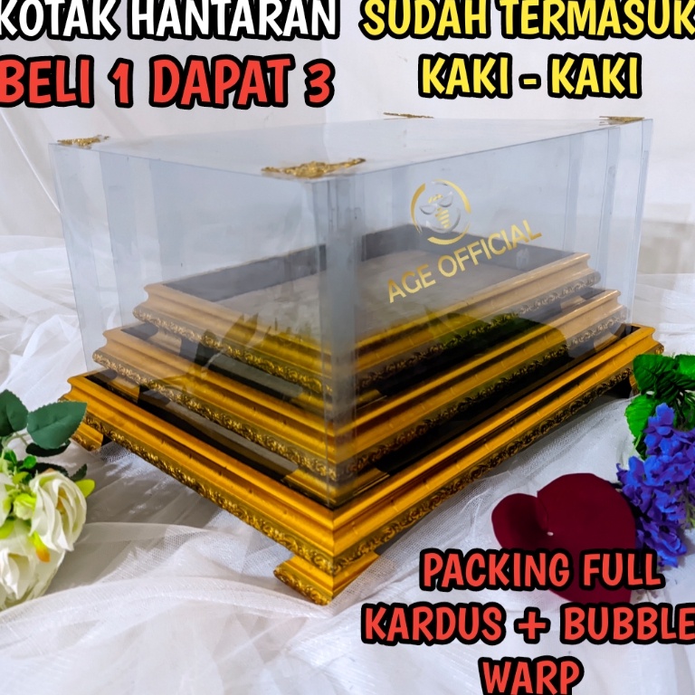 6.6 Brand Kotak Hantaran Seserahan Pernikahan Tempat Seserahan Parcel Mika Lamaran 1 Set Isi 3