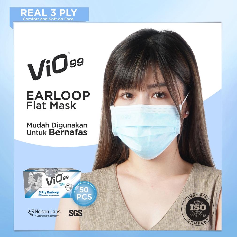 Ready Vio - Mask '50S 3 Ply Earloop Masker Medis Bfe, Vfe, Pfe Filtrasi 99% Masker Medis Yg Teruji 1
