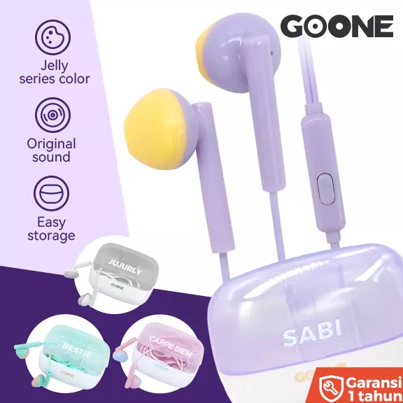 TERMURAH GOONE Earphone Earbuds Kotak TWS Tempat Headset Awet Headset Universal 3.5mm Warna Hitam Pu