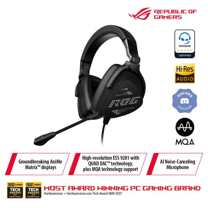 Best Seller Asus Rog Delta S Animate Usb-C Gaming Headset Custom Anime Matrix