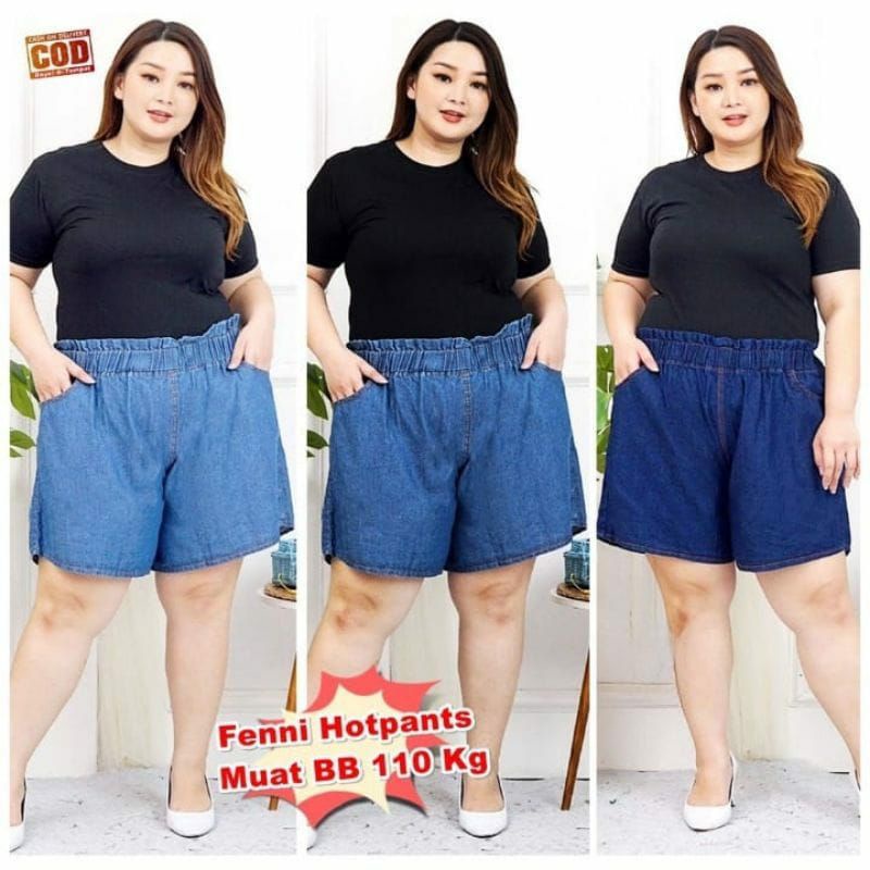 Celana Pendek Hotpants Jeans Super Jumbo BIG Size // Celana Hotpants Jeans Jumbo Murah