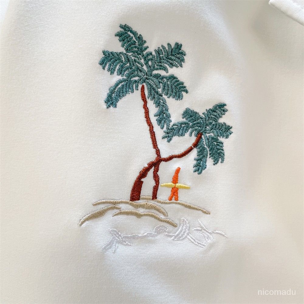 Nico##Kemeja putih bordir Korean style/embroidery blouse putih korean style motif Lengan Pendek