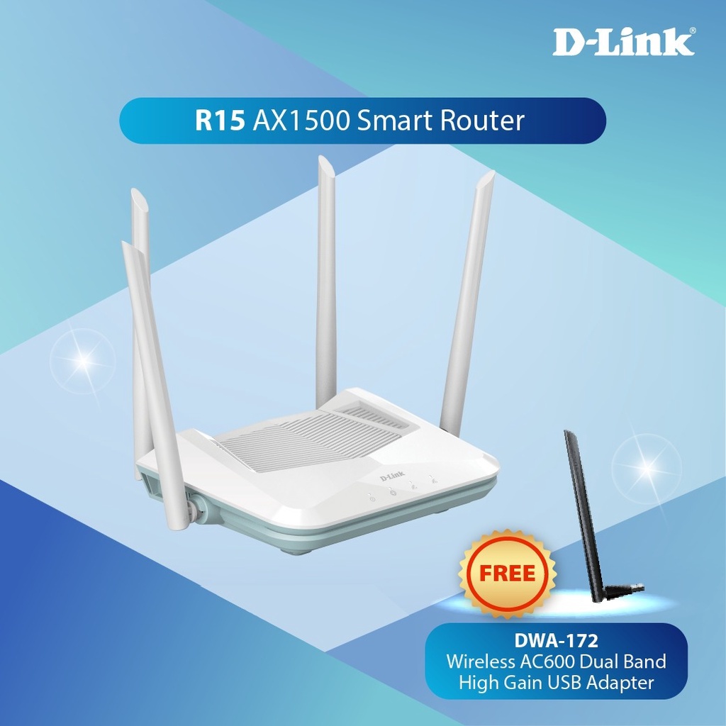 Smart Router D-Link R15 EAGLE PRO AI AX1500 WiFi 6 - DLink R15 Mesh