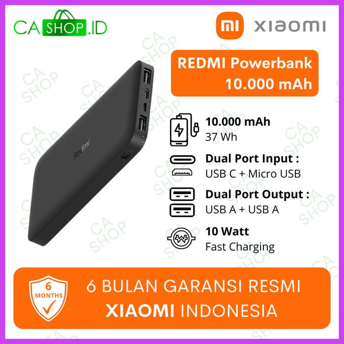 Powerbank Xiaomi Redmi Power Bank 10000Mah Port Ganda Ori 100% Grs Resmi Tam