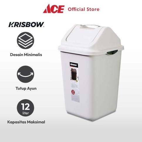 ACE - Krisbow 12 Ltr Tempat Sampah Plastik - Putih